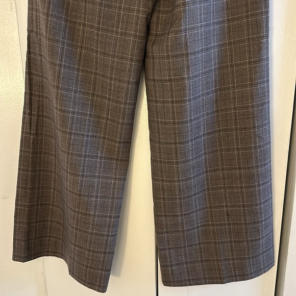 Gentle Herd 100% Wool Plaid Checkered Pleated Wide Leg Trouser - Picture 16 of 17